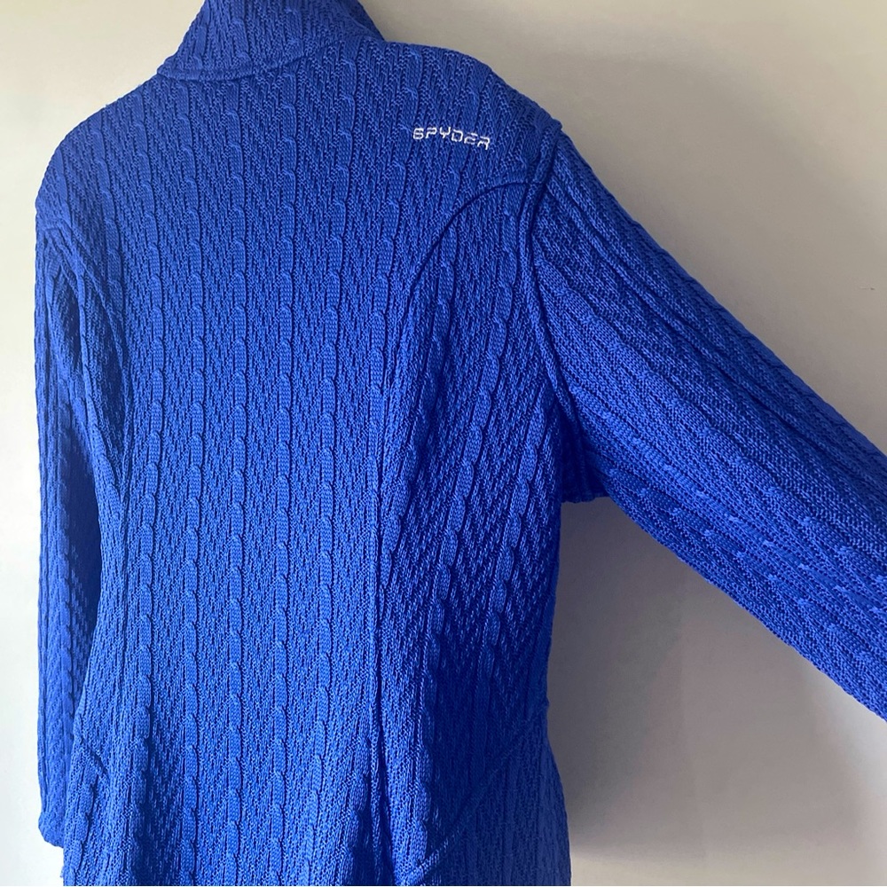 Spyder Blue Textured Knit Full Front Zip Seeater/Jacket - XL - Picture 9 of 13